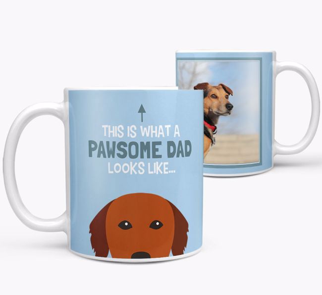 Personalised 'This is what a pawsome dad looks like...' Mug