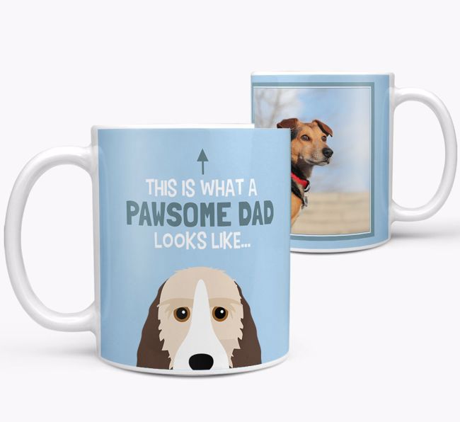 Personalised 'This is what a pawsome dad looks like...' Mug