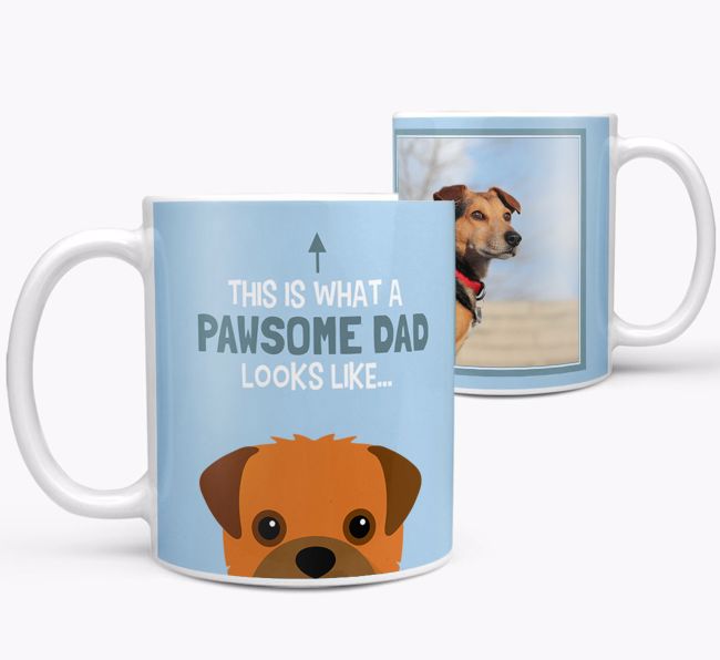 Personalised 'This is what a pawsome dad looks like...' Mug