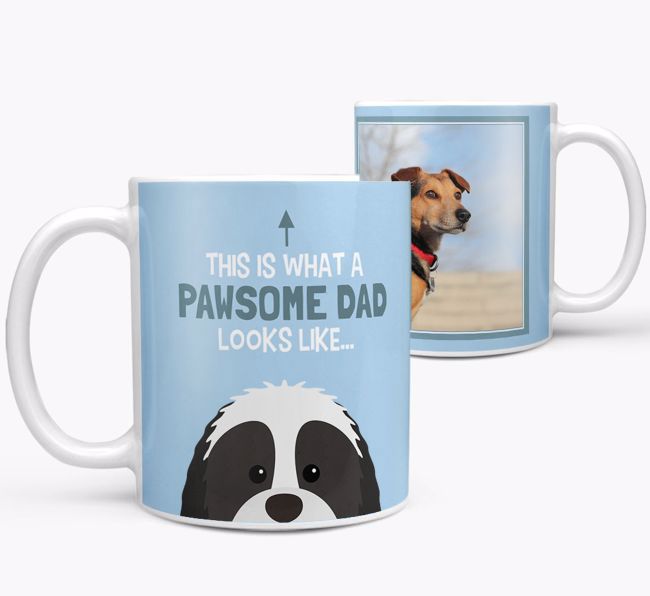 Personalised 'This is what a pawsome dad looks like...' Mug