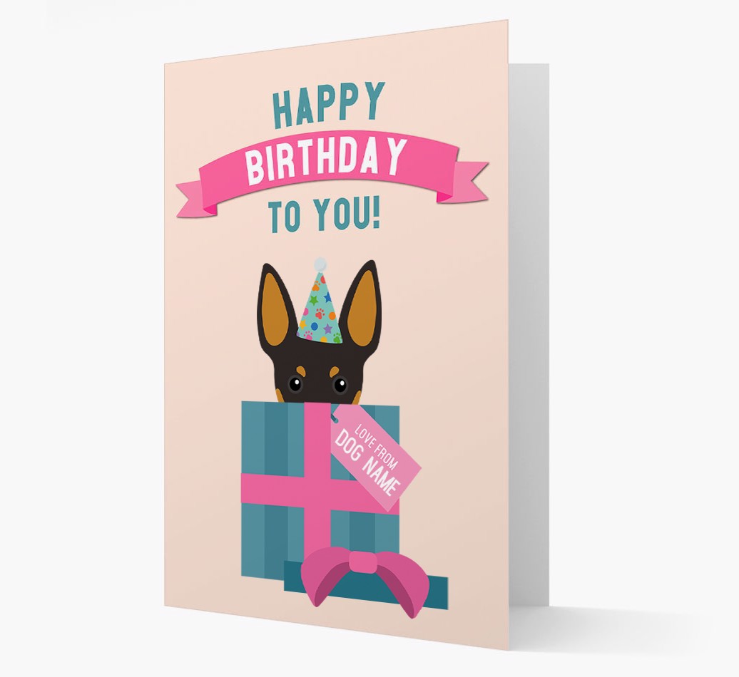 Personalized 'Happy Birthday to you! Love {dogsName}' Card front