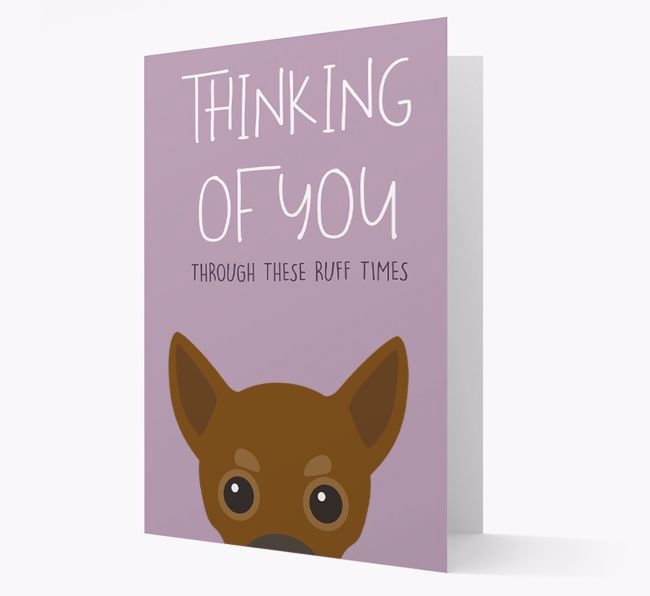 'Thinking of You Through These Ruff Times' Card with {breedFullName} Icon