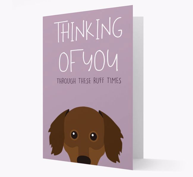 'Thinking of You Through These Ruff Times' Card with {breedFullName} Icon