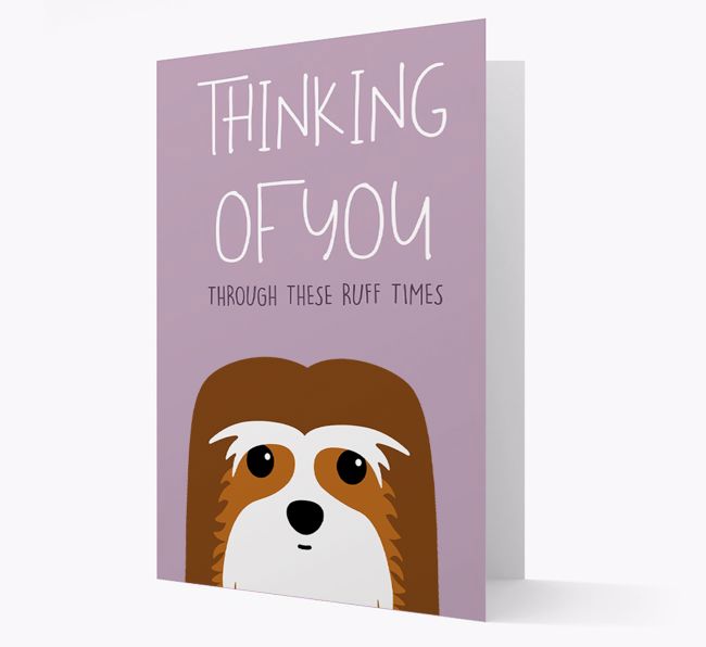 'Thinking of You Through These Ruff Times' Card with {breedFullName} Icon