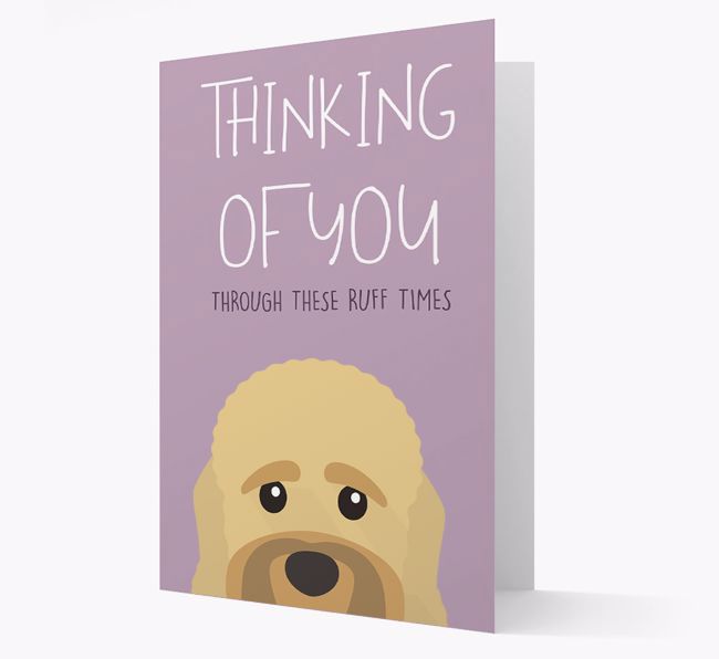 'Thinking of You Through These Ruff Times' Card with {breedFullName} Icon