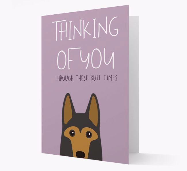 'Thinking of You Through These Ruff Times' Card with {breedFullName} Icon