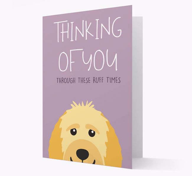 'Thinking of You Through These Ruff Times' Card with {breedFullName} Icon