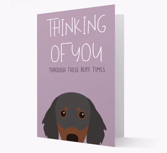 'Thinking of You Through These Ruff Times' Card with {breedFullName} Icon