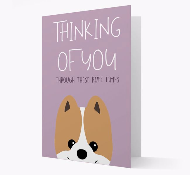 'Thinking of You Through These Ruff Times' Card with {breedFullName} Icon