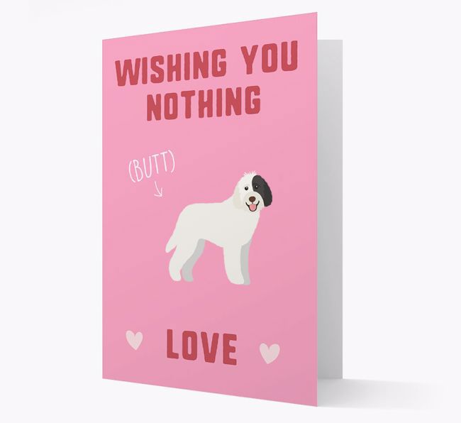 'Wishing You Nothing Butt Love' Card with {breedFullName} Icon