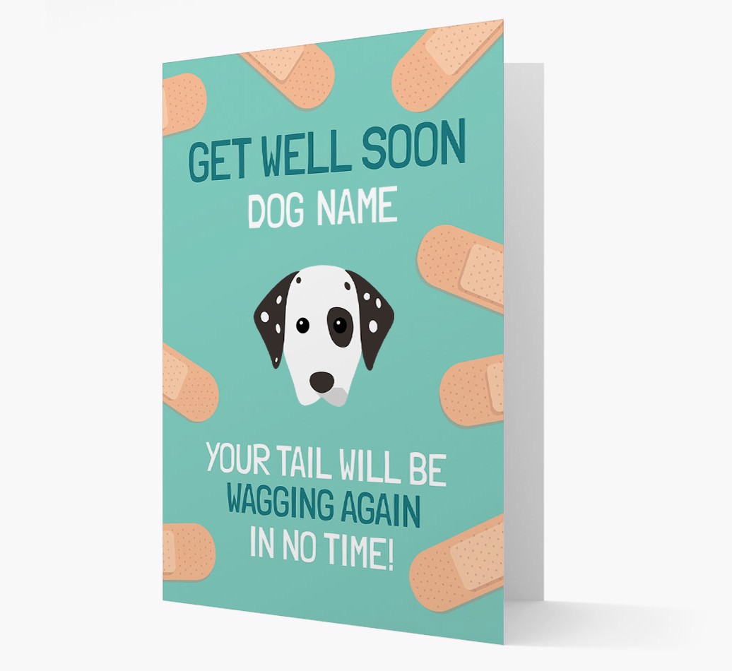 Personalized Get well soon {dogsName} Card with {breedFullName} Icon- front