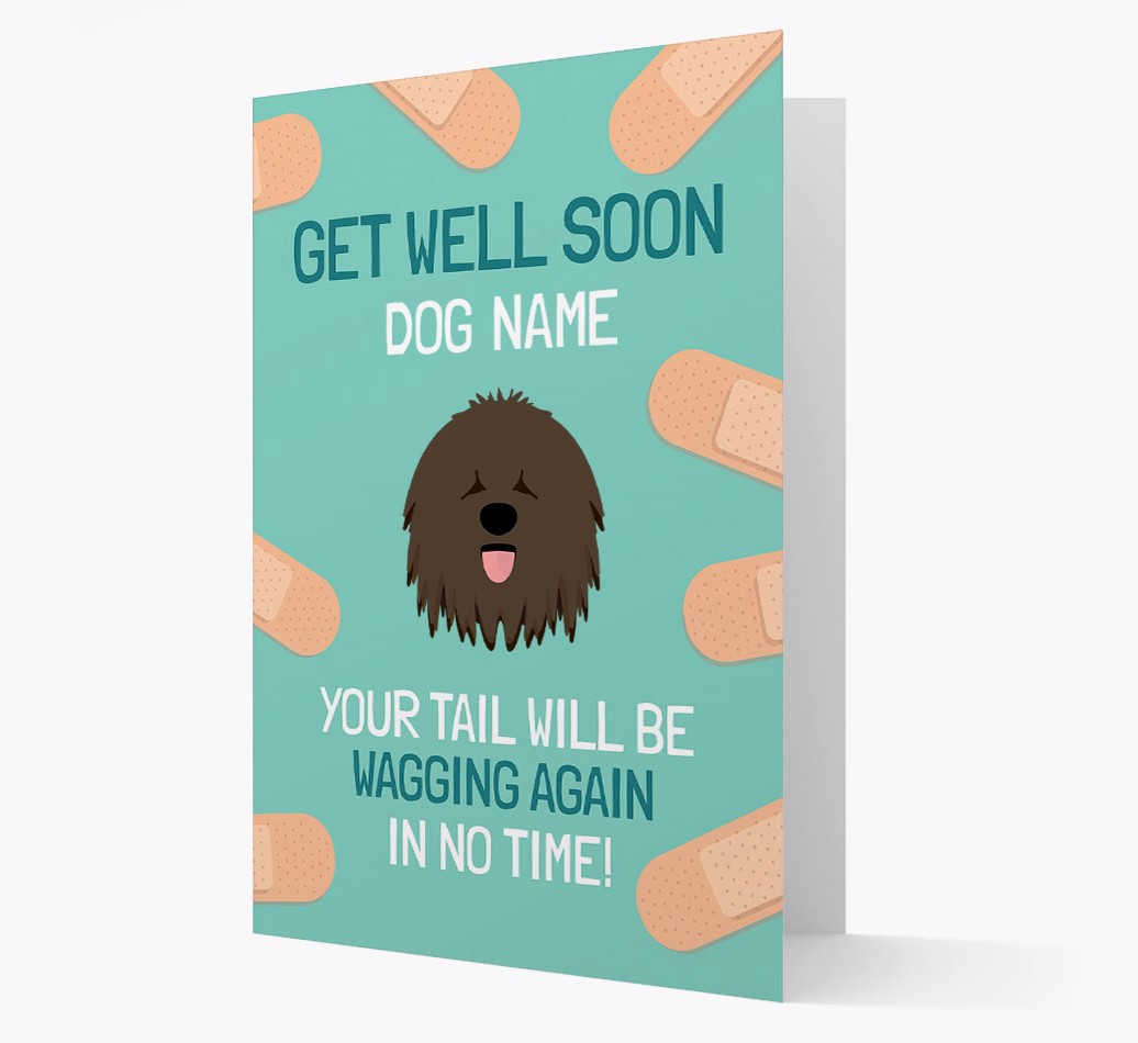 Personalized Get well soon {dogsName} Card with {breedFullName} Icon- front