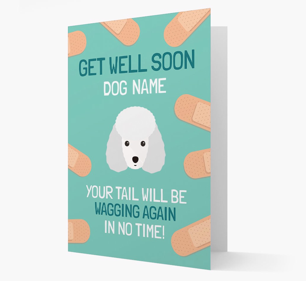 Personalized Get well soon {dogsName} Card with {breedFullName} Icon- front