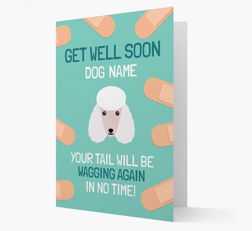 Personalized Get well soon {dogsName} Card with {breedFullName} Icon- front