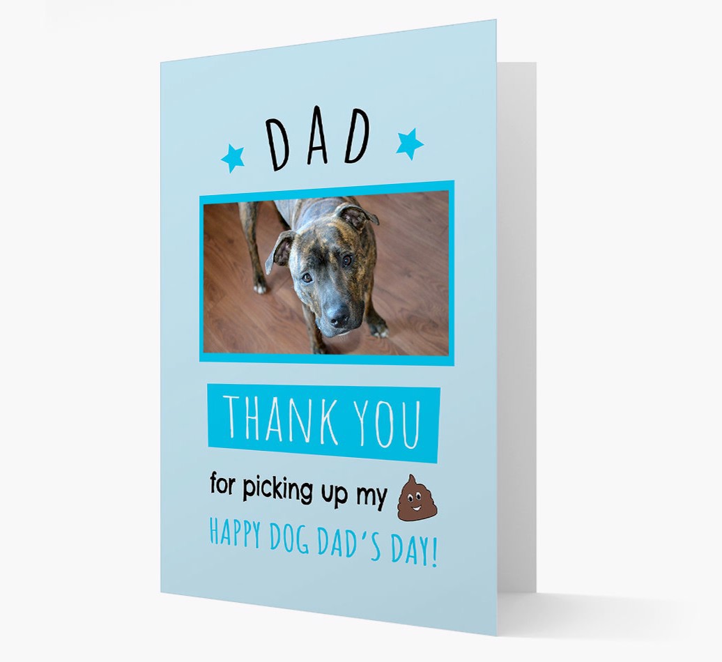 'Dad, Thank You' - {breedFullName} Photo Upload Card - Front view