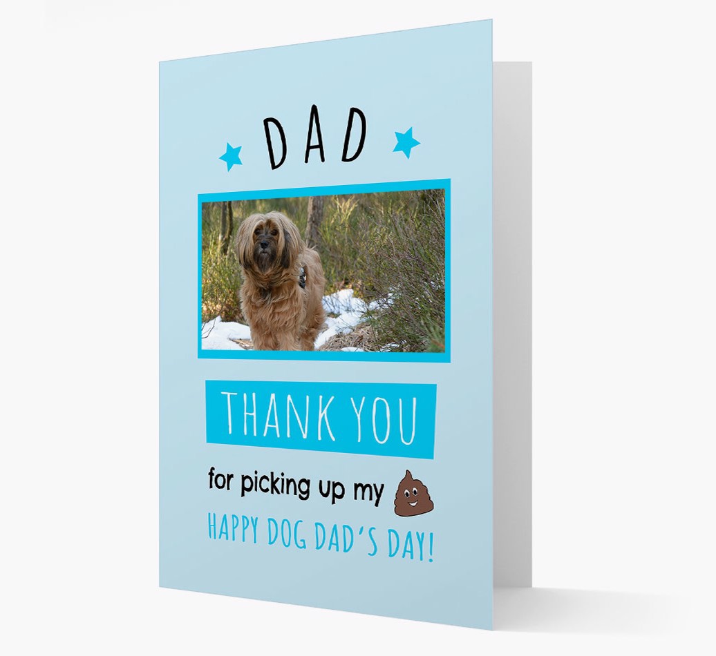 'Dad, Thank You' - {breedFullName} Photo Upload Card - Front view