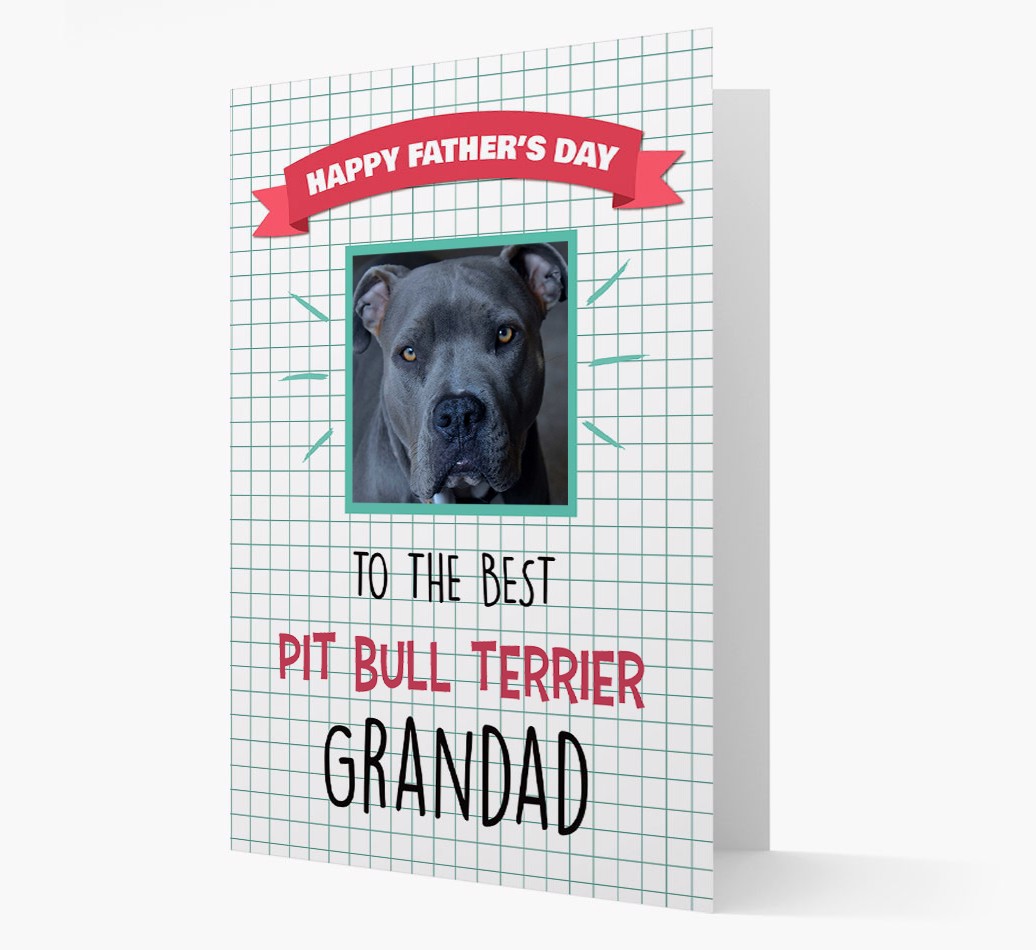 'Best Grandad' Card with photo of your {breedFullName} - View of front