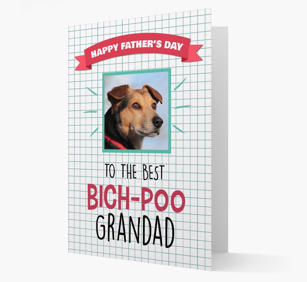 'Best Grandad' Card with photo of your {breedFullName} - View of front