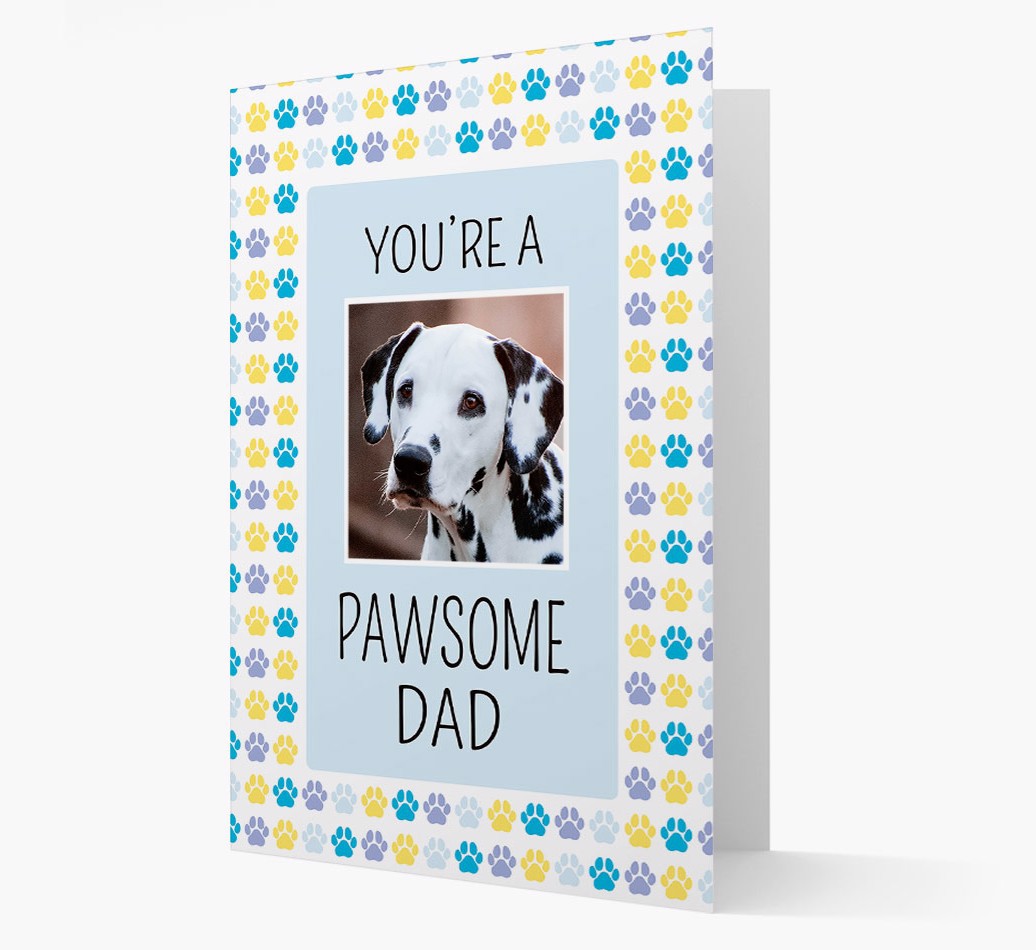 'Pawsome Dad' Card with photo of {breedFullName}
