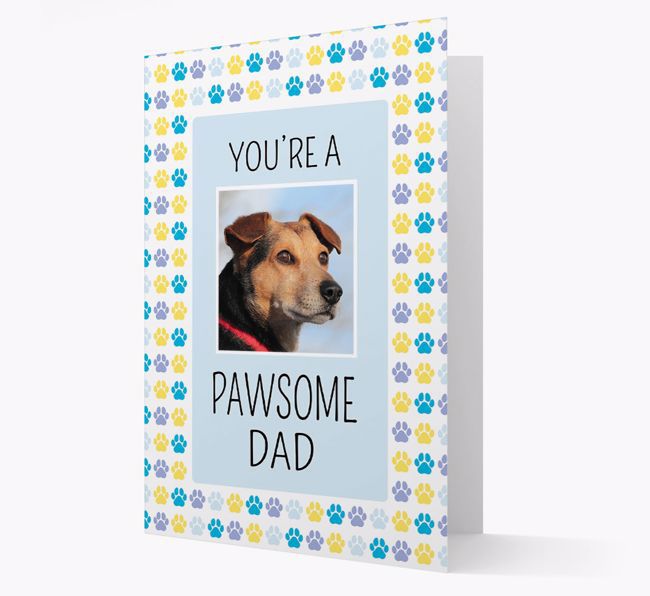 'Pawsome Dad' Card with photo of {breedFullName}