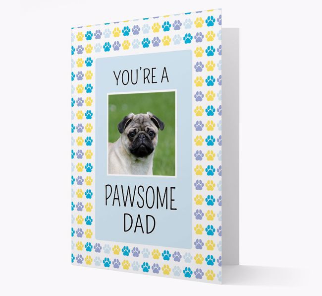 'Pawsome Dad' Card with photo of {breedFullName}