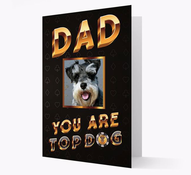 'Dad, You Are Top Dog' Card with photo of your {breedFullName}