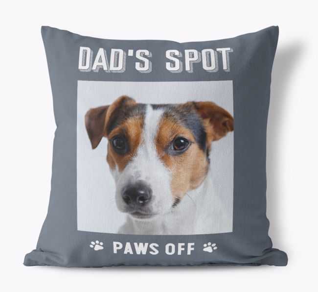 Dad's Spot, Paws Off: Personalised {breedFullName} Photo Upload Pillow