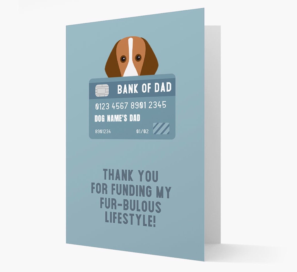 'Bank Of Dad' - Personalized {breedFullName} Card- front