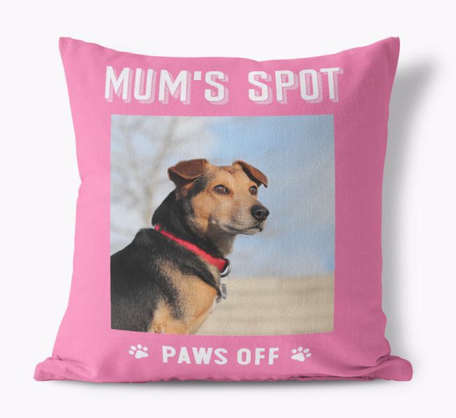 Mum's Spot, Paws Off: Personalized {breedFullName} Photo Upload Cushion 