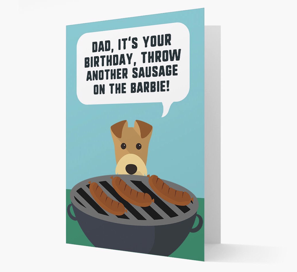 'Dad's Birthday Barbie' - Personalised {breedFullName} Card- front