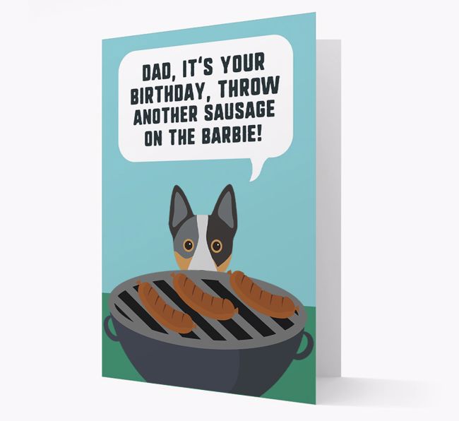 'Dad's Birthday Barbie' Card with {breedFullName} Icon