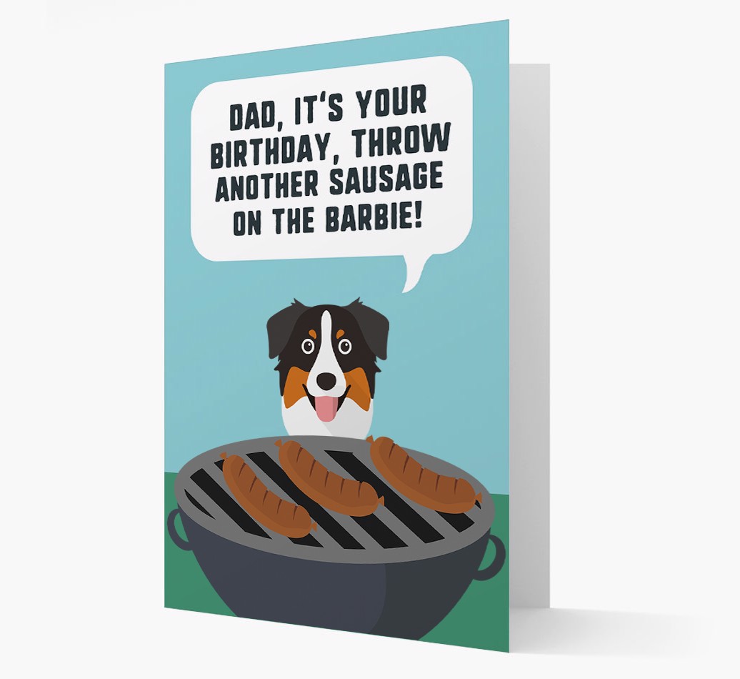 'Dad's Birthday Barbie' - Personalised {breedFullName} Card- front