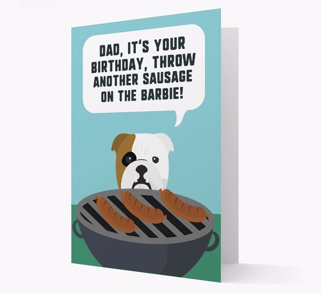 'Dad's Birthday Barbie' Card with {breedFullName} Icon