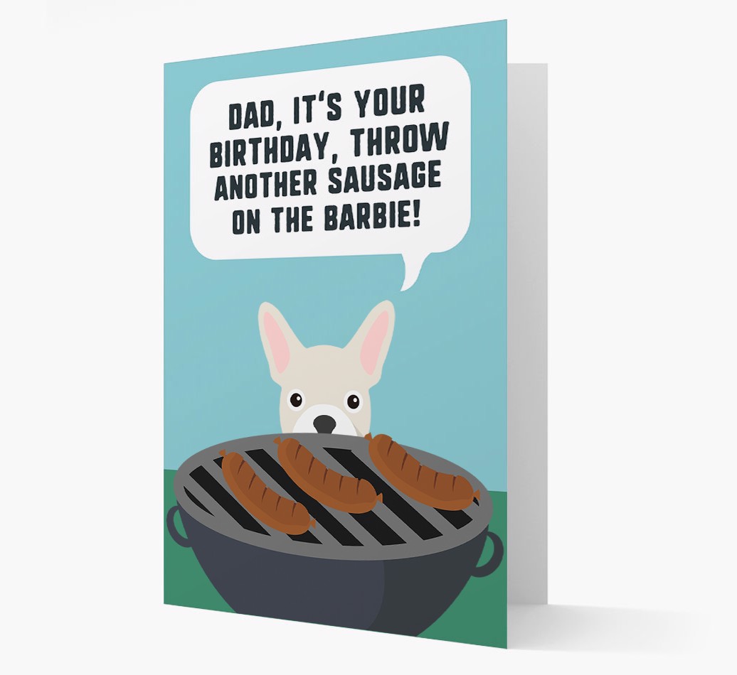 'Dad's Birthday Barbie' - Personalized {breedFullName} Card- front