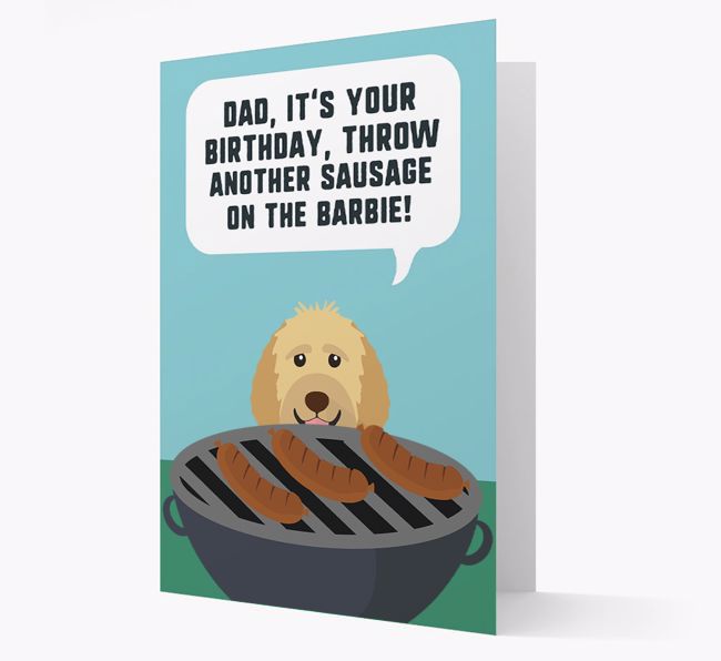 'Dad's Birthday Barbie' Card with {breedFullName} Icon