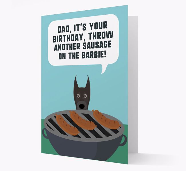 'Dad's Birthday Barbie' Card with {breedFullName} Icon