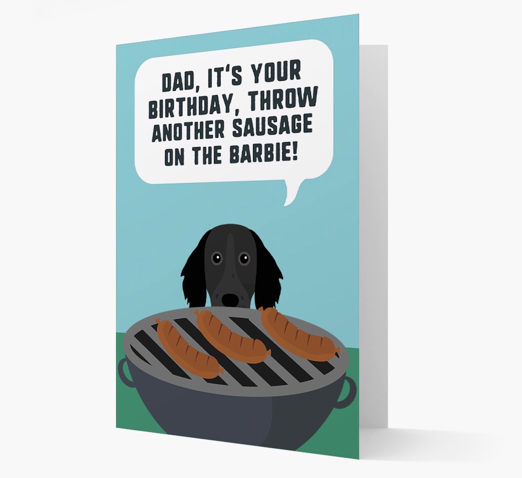 'Dad's Birthday Barbie' - Personalized {breedFullName} Card- front