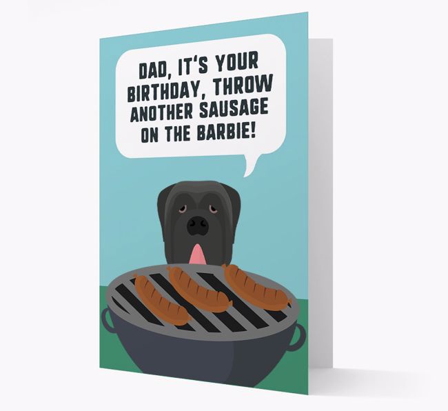 'Dad's Birthday Barbie' Card with {breedFullName} Icon