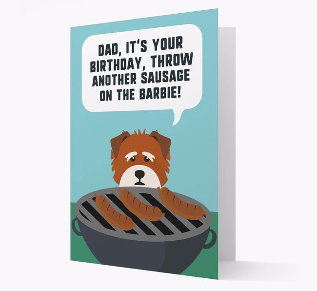 'Dad's Birthday Barbie' Card with {breedFullName} Icon