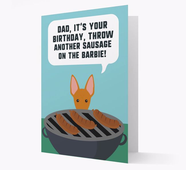 'Dad's Birthday Barbie' Card with {breedFullName} Icon