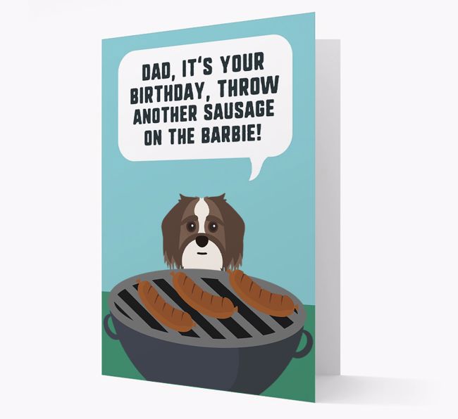 'Dad's Birthday Barbie' Card with {breedFullName} Icon