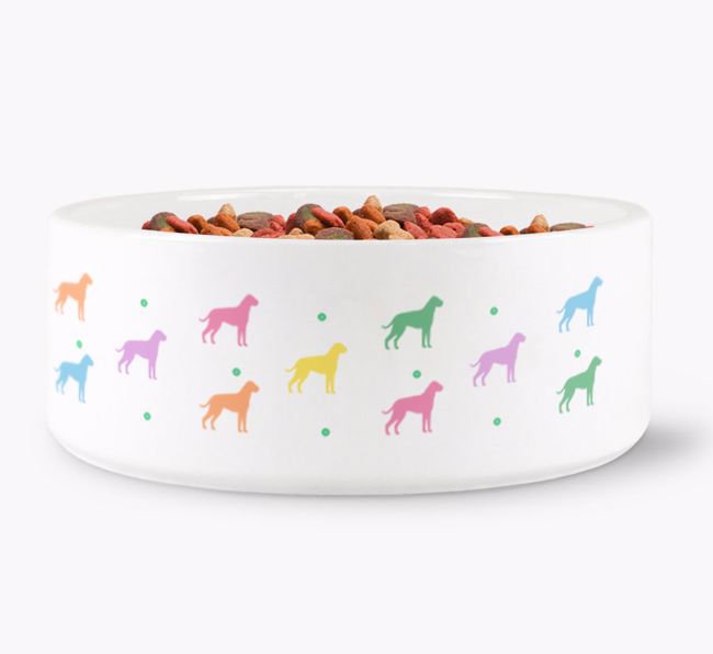 {breedCommonName} Silhouettes Dog Bowl