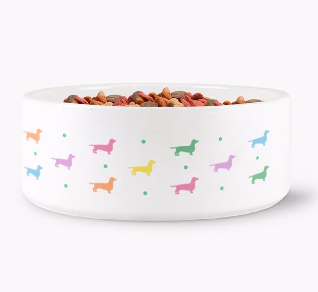 {breedCommonName} Silhouettes Dog Bowl
