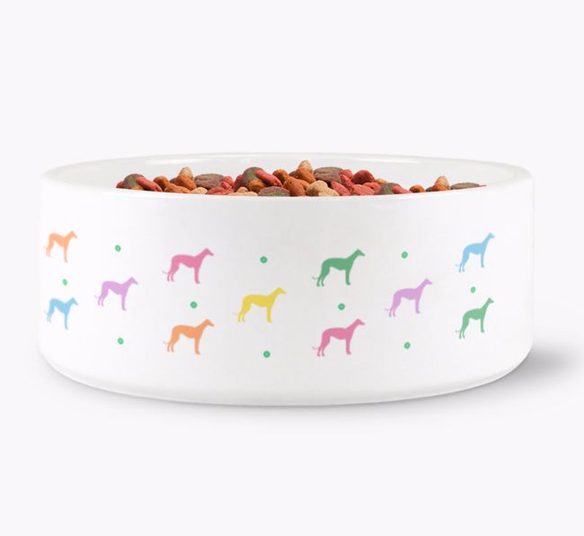 {breedCommonName} Silhouettes Dog Bowl