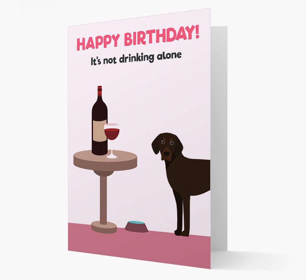 Personalised 'Birthday Drinks' Card with {breedFullName} Icon Card front