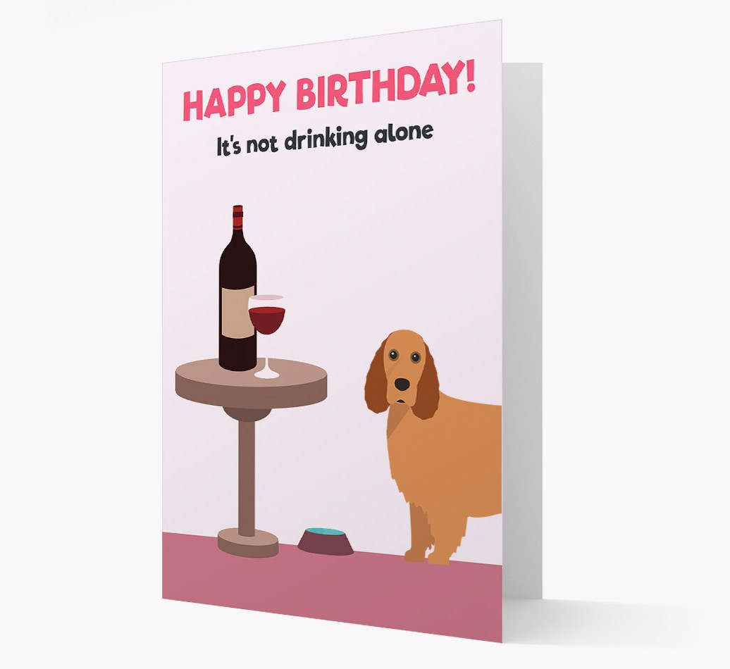 Personalized 'Birthday Drinks' Card with {breedFullName} Icon Card front