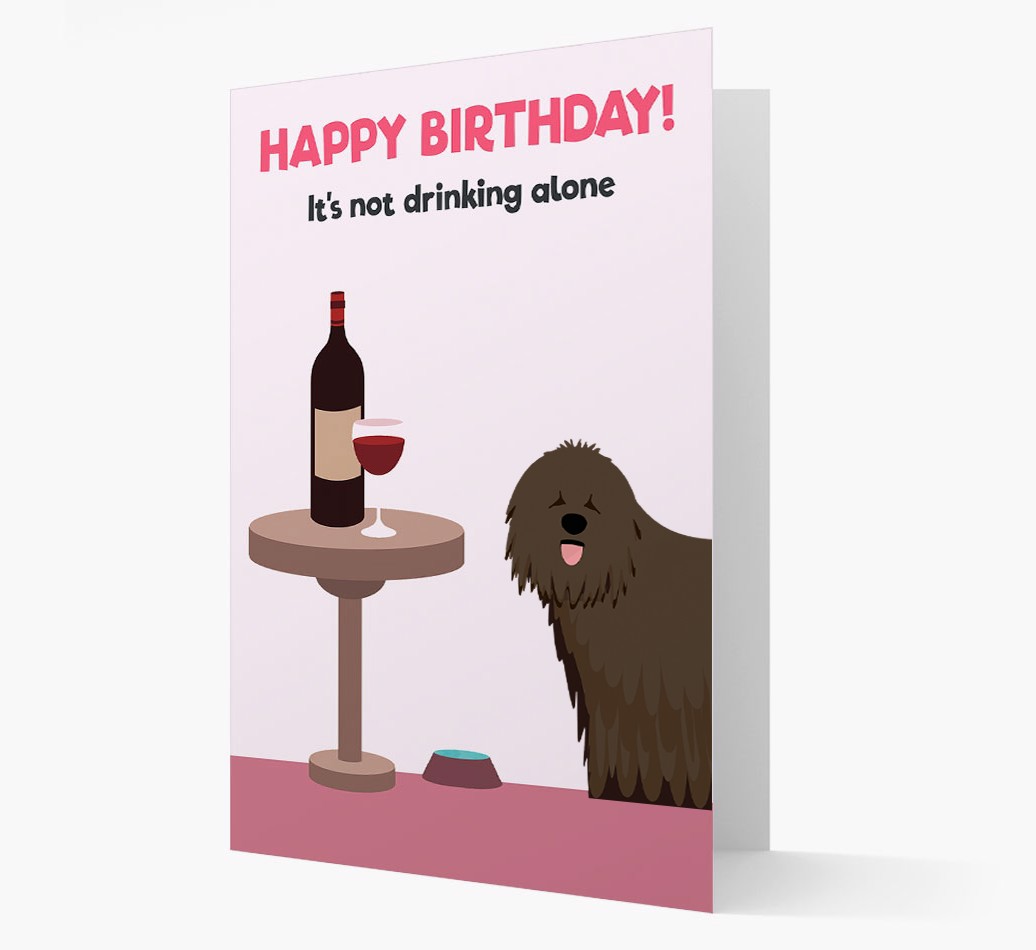 Personalised 'Birthday Drinks' Card with {breedFullName} Icon Card front