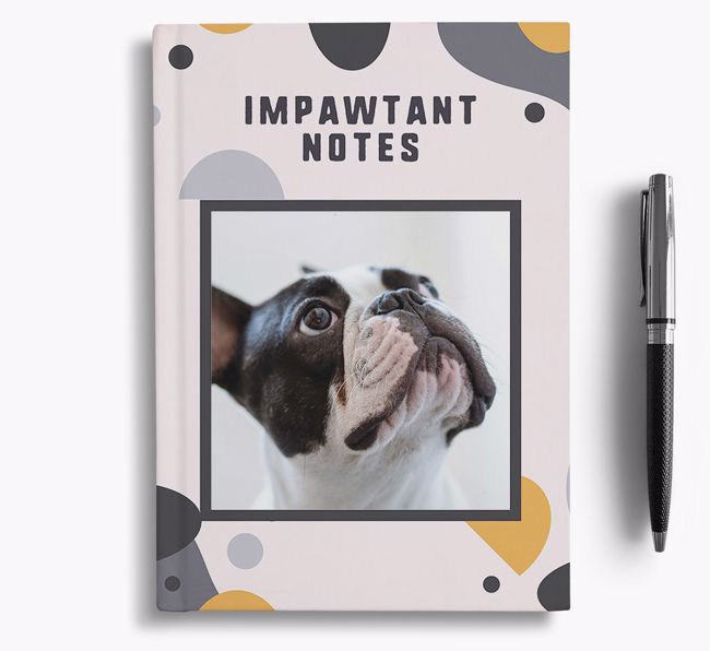 'Impawtant Notes' Notebook with photo of your {breedFullName}