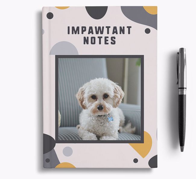 'Impawtant Notes' Notebook with photo of your {breedFullName}