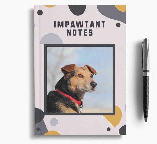 'Impawtant Notes' Notebook with photo of your {breedFullName}